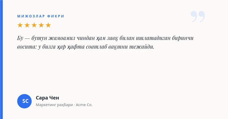 ИЖОБИЙ ФИКР — Беш Юлдузли Шарҳ