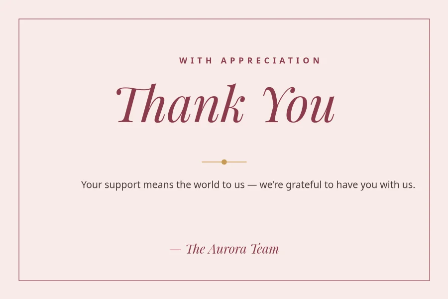 THANK YOU CARD — Blush & Maroon