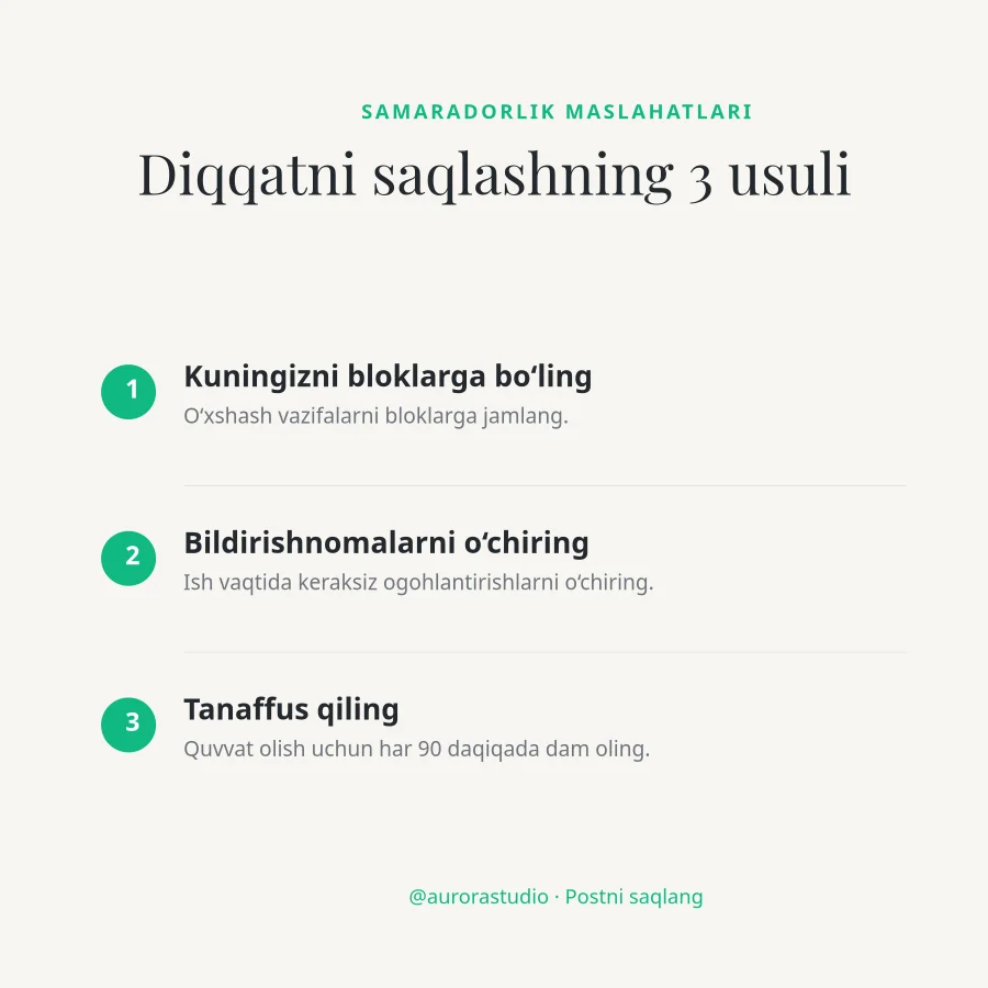 MASLAHATLAR RO‘YXATI — Mint & Ink