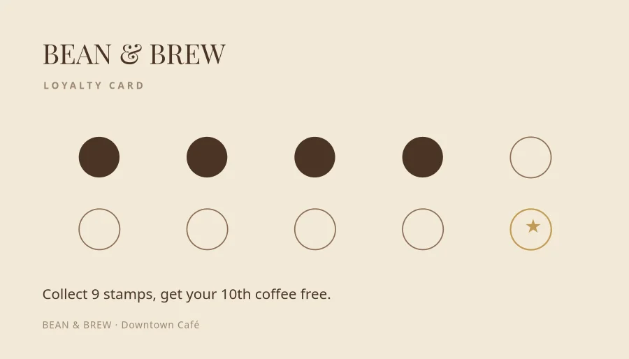 LOYALTY CARD — Coffee Stamps