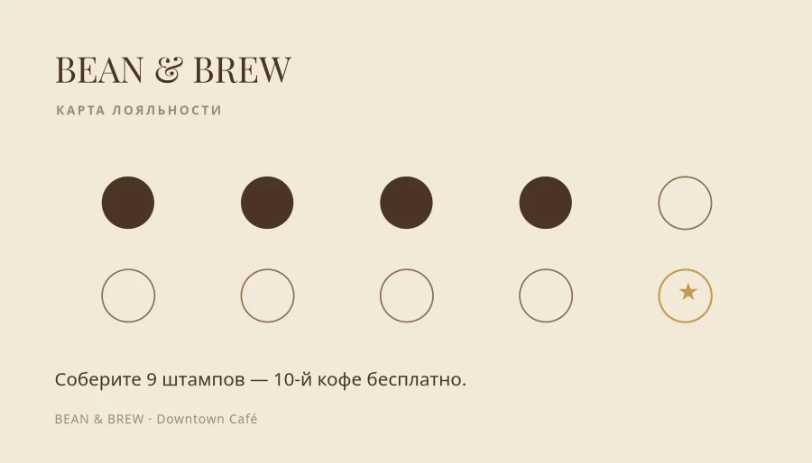 КАРТА ЛОЯЛЬНОСТИ — Coffee Stamps