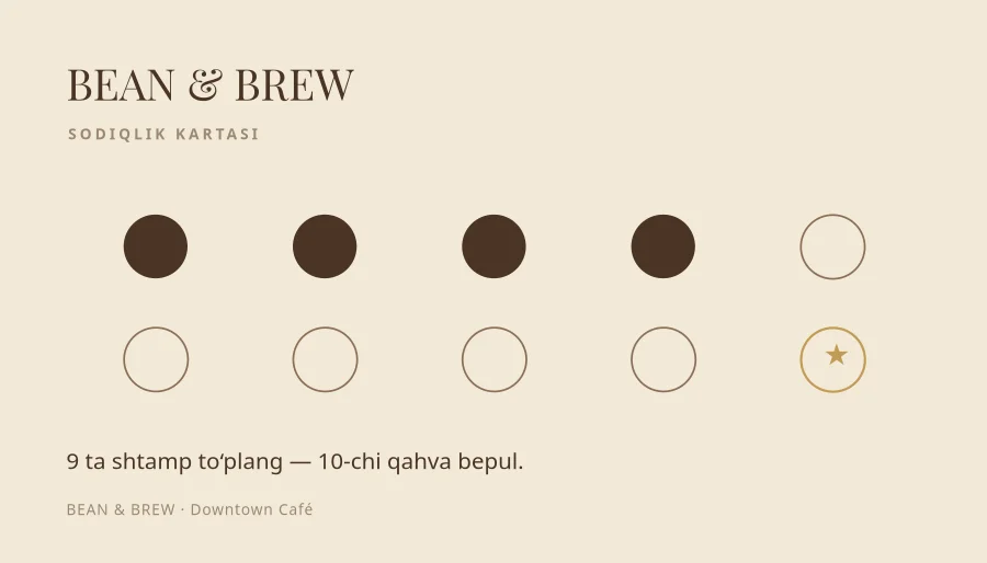 SODIQLIK KARTASI — Coffee Stamps