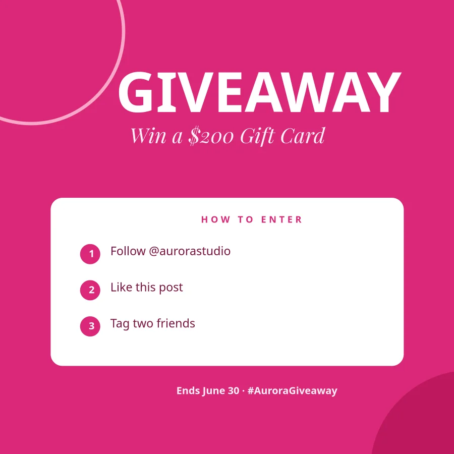 GIVEAWAY — Bold Pink
