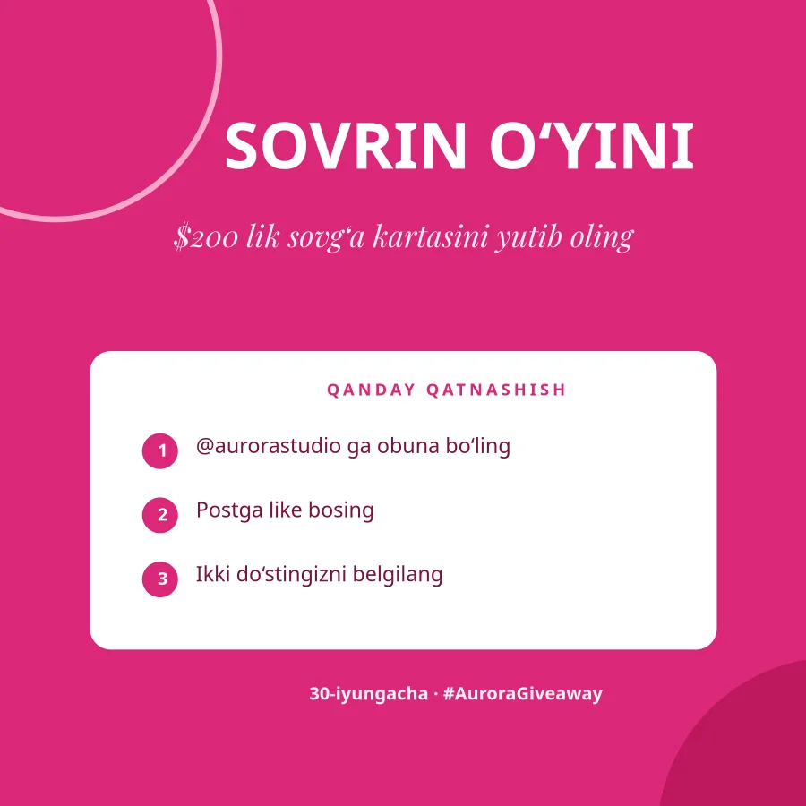 SOVRIN O‘YINI — Bold Pink