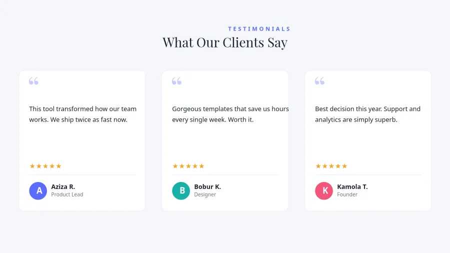 TESTIMONIALS — Client Quotes