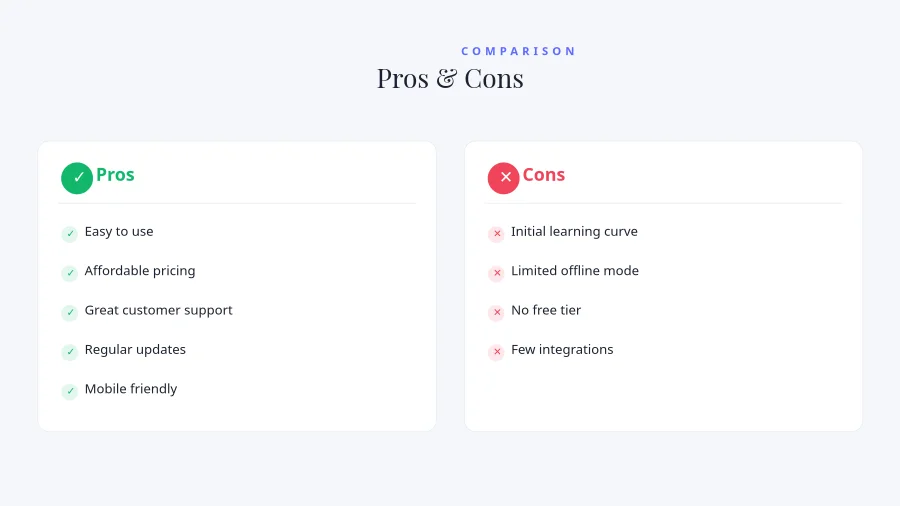 PROS & CONS — Decision Compare