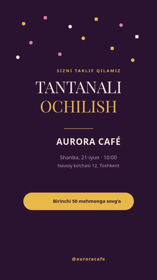 TANTANALI OCHILISH — Bayram Posteri