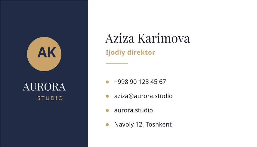 TASHRIF QOG‘OZI — Studio