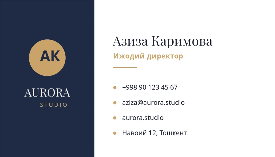 ТАШРИФ ҚОҒОЗИ — Studio