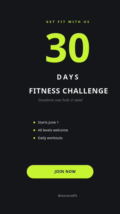 FITNESS CHALLENGE — 30 Days