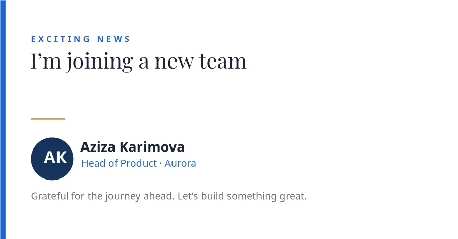 NEW ROLE — LinkedIn Announcement
