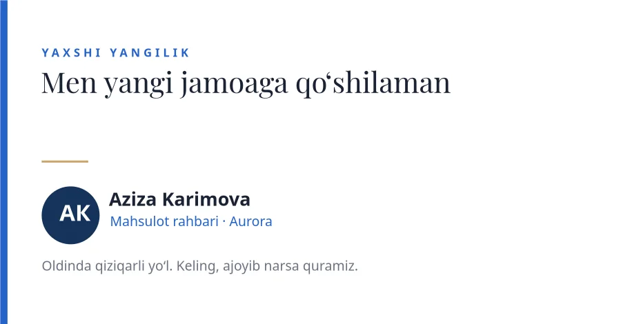YANGI LAVOZIM — LinkedIn E’loni