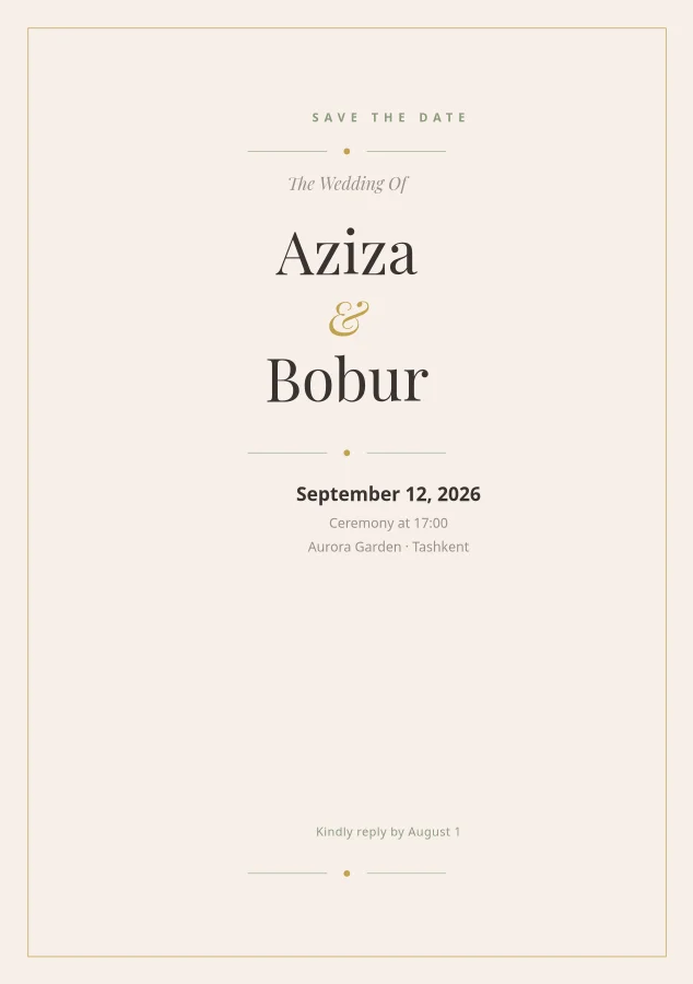 WEDDING INVITATION — Elegant