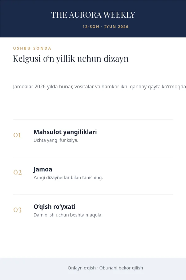 AXBOROTNOMA — Haftalik Digest