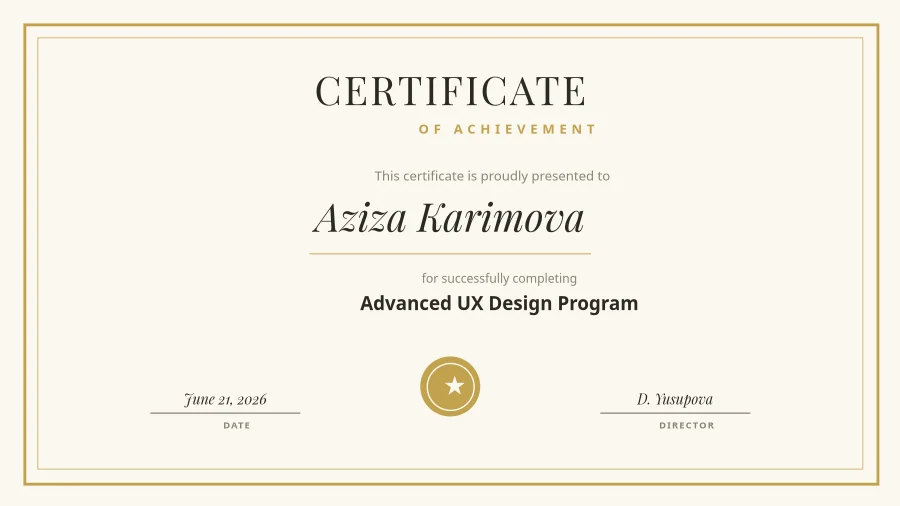 CERTIFICATE OF ACHIEVEMENT