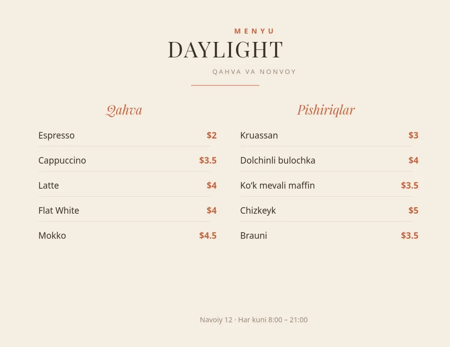 QAHVA MENYUSI — Daylight