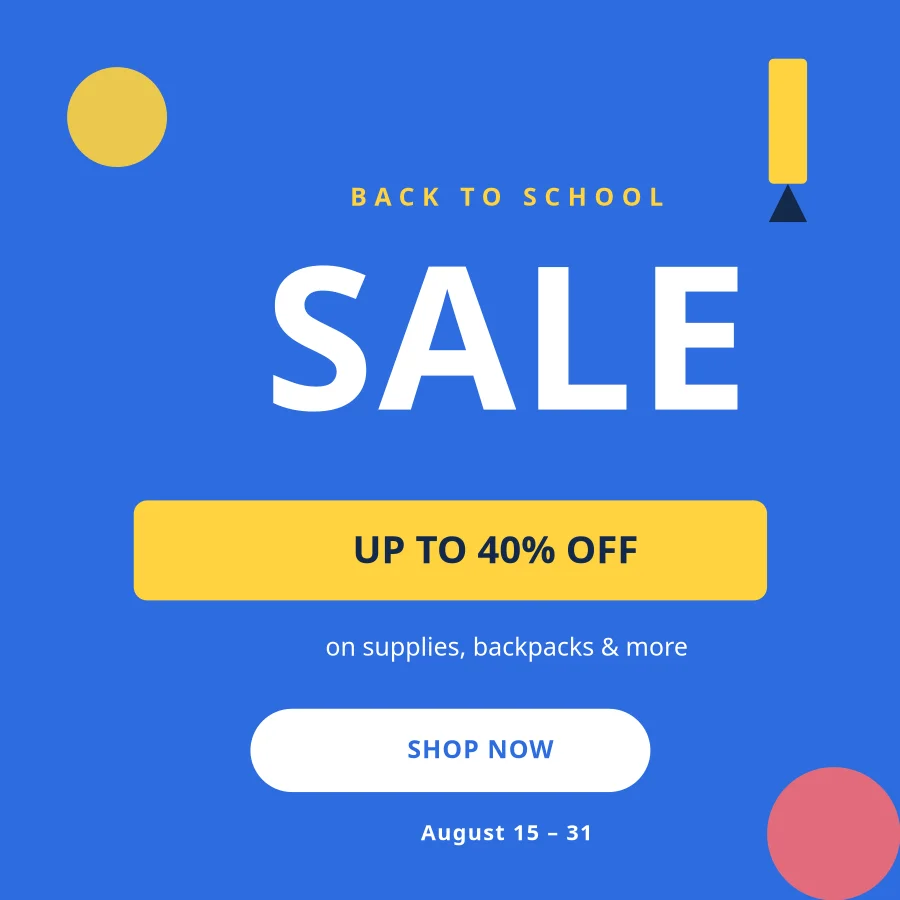 BACK TO SCHOOL — Sale