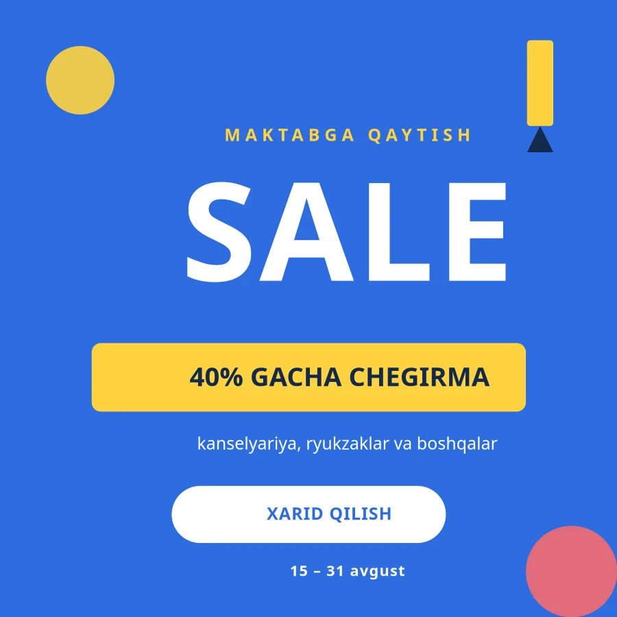 MAKTABGA QAYTISH — Chegirma