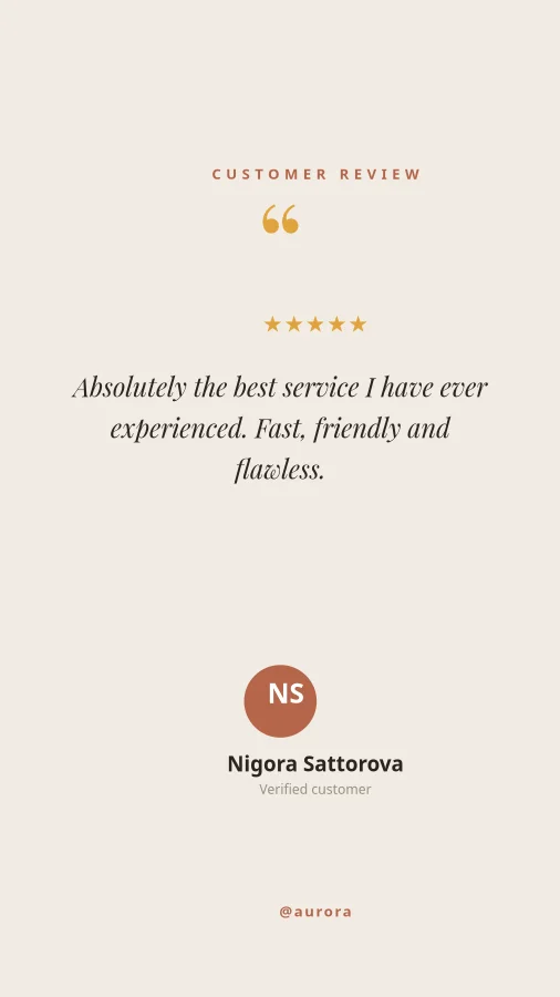 TESTIMONIAL — Customer Review Story
