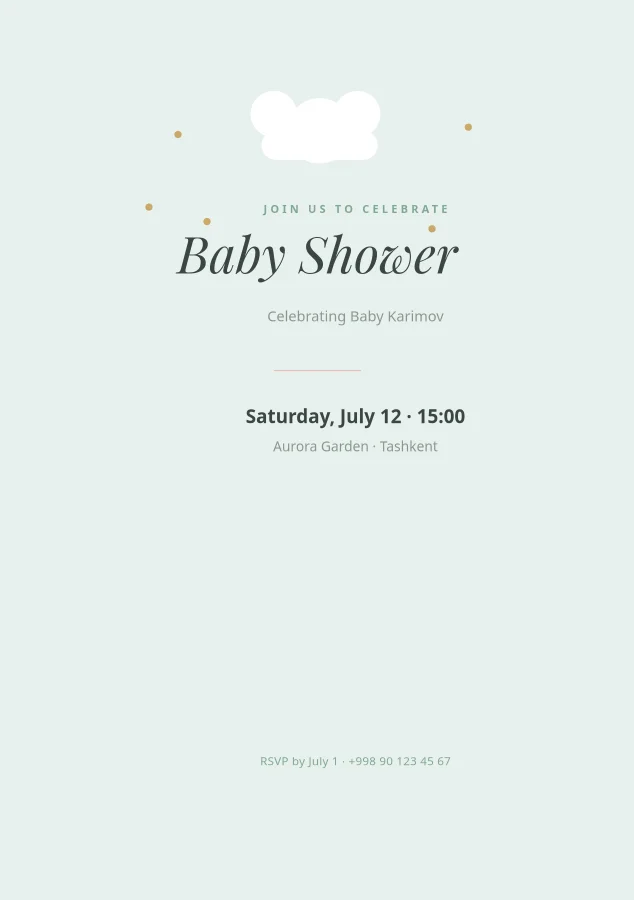 BABY SHOWER — Invitation