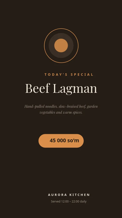 DISH OF THE DAY — Special