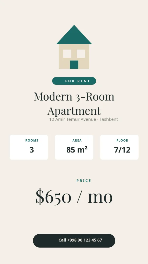 FOR RENT — Apartment Listing