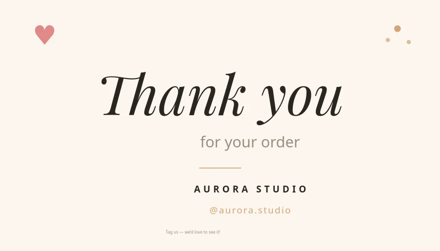 THANK YOU — Order Insert
