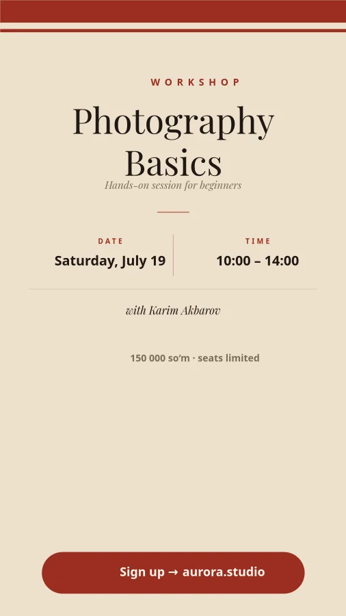 WORKSHOP — Sign Up