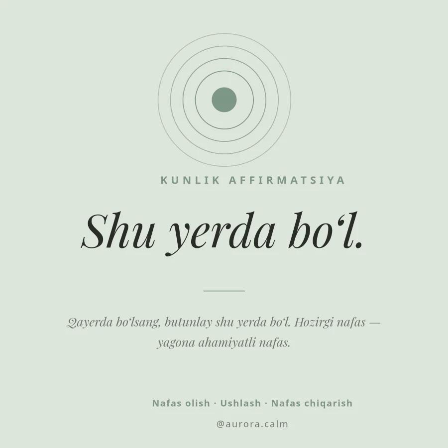 MEDITATSIYA — Kunlik Affirmatsiya