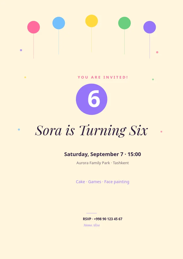KIDS BIRTHDAY — Invitation
