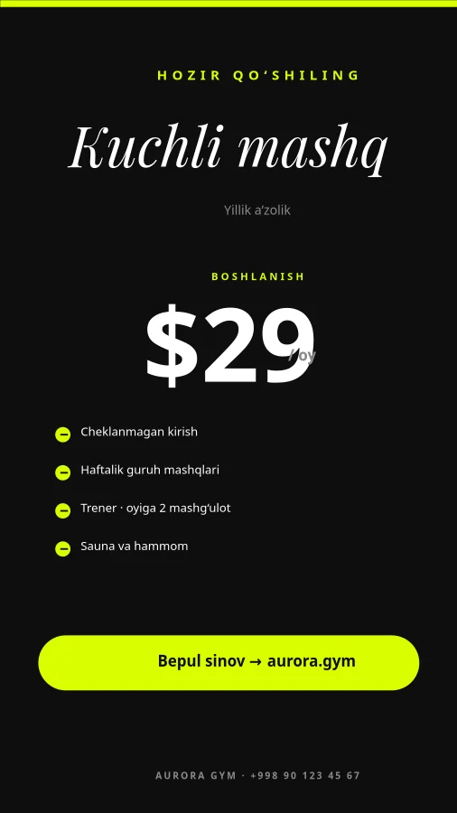 SPORT ZAL — A’zolik Taklifi