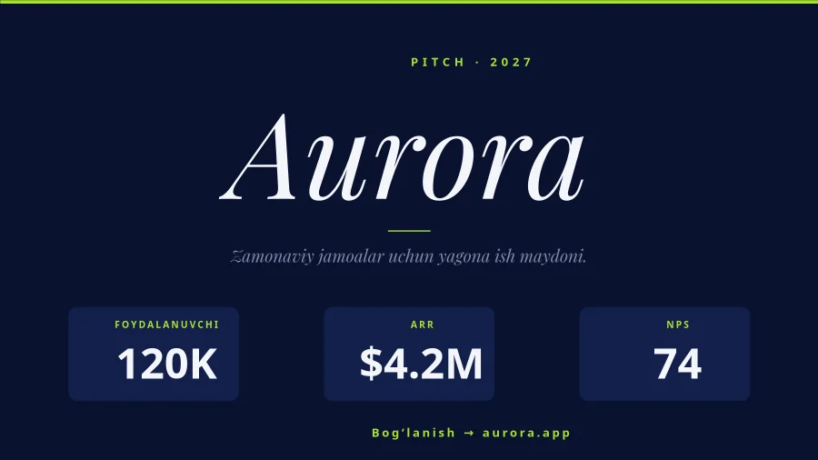 PITCH — Startap Anonsi