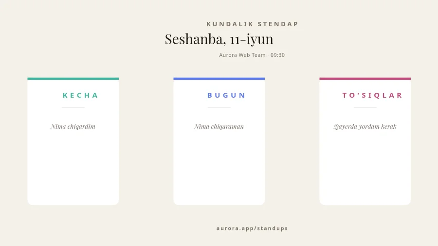 STENDAP — Kundalik Doska