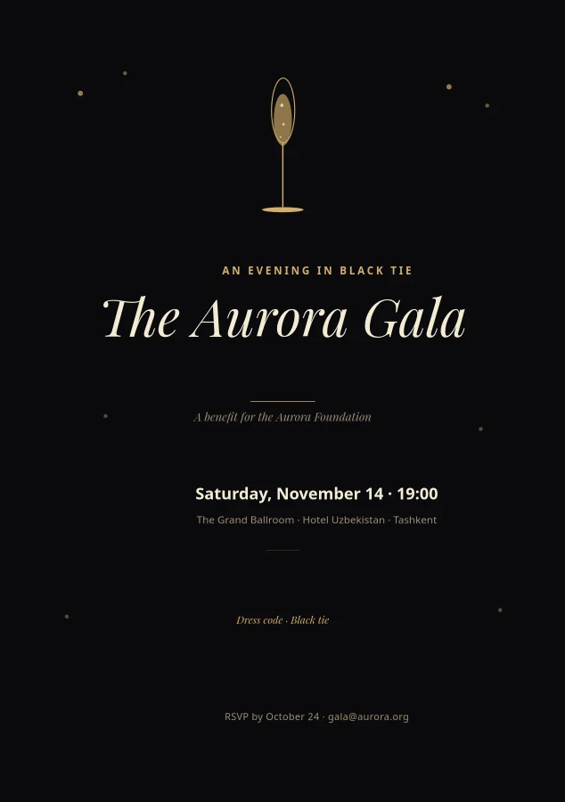 GALA — Black Tie Pozvánka