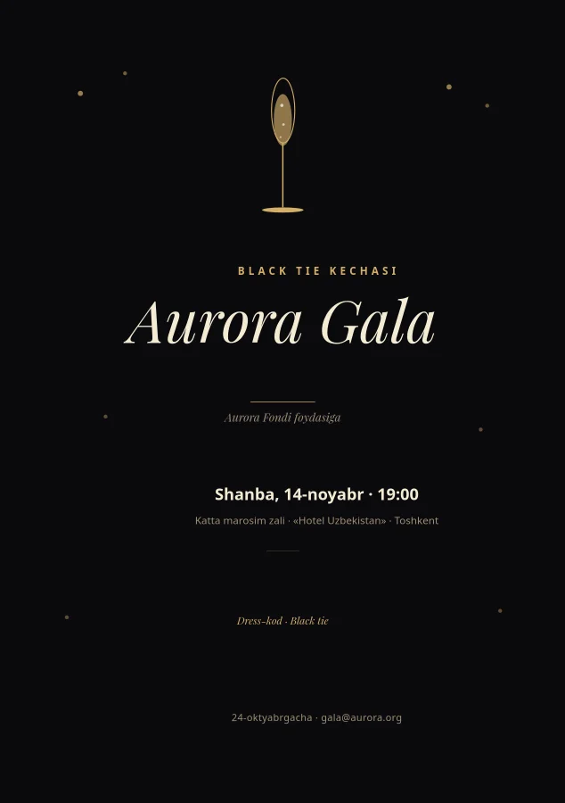 GALA — Black Tie Taklifnomasi