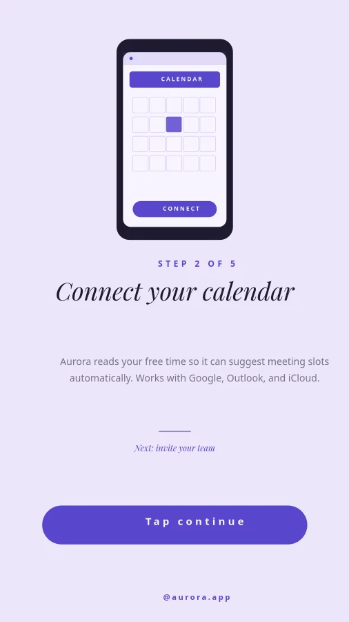 ONBOARDING — Step 2 Calendar