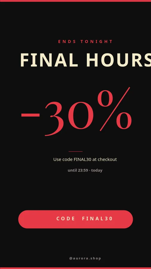 SALE — Ends Tonight Final Hours