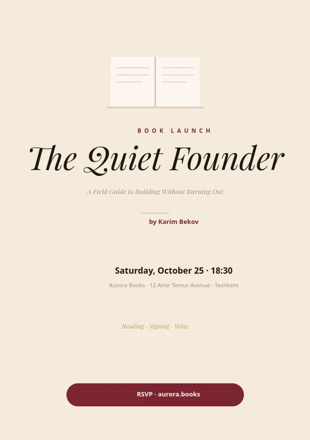 BOOK LAUNCH — Event Poster