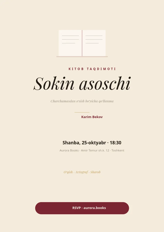 KITOB TAQDIMOTI — Tadbir Posteri