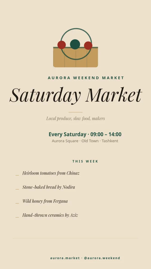 WEEKEND MARKET — Saturday Poster
