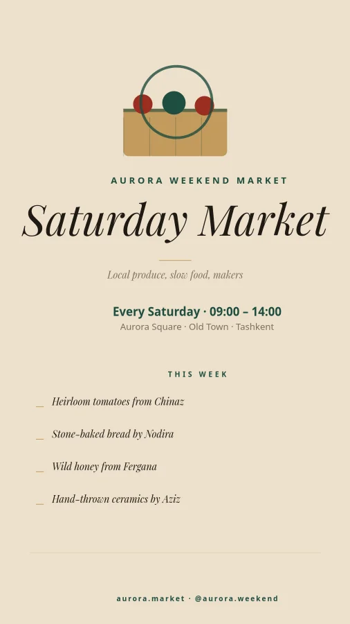 WEEKEND MARKET — Saturday Poster