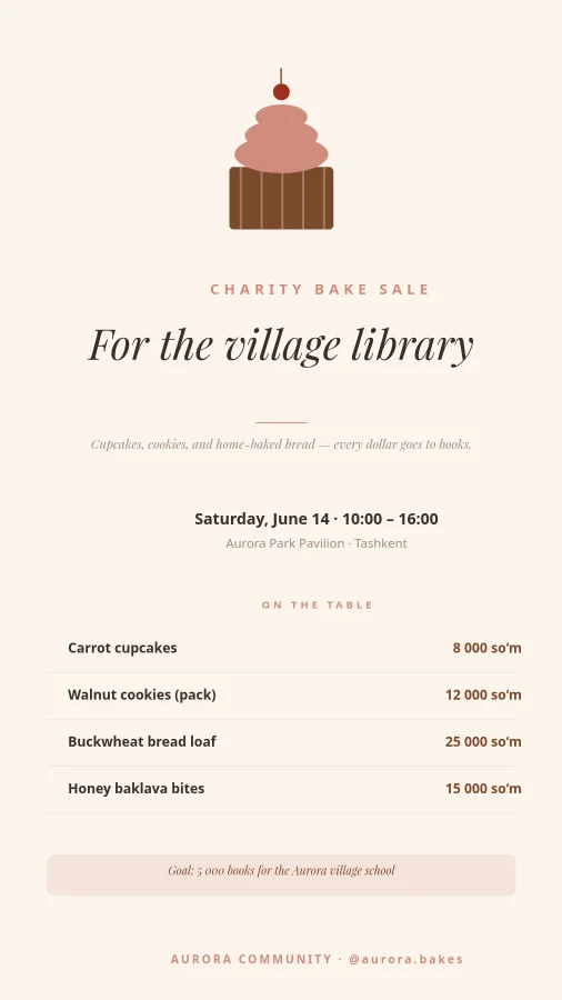 CHARITY — Bake Sale