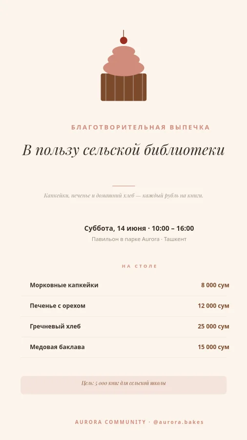 БЛАГОТВОРИТЕЛЬНОСТЬ — Выпечка