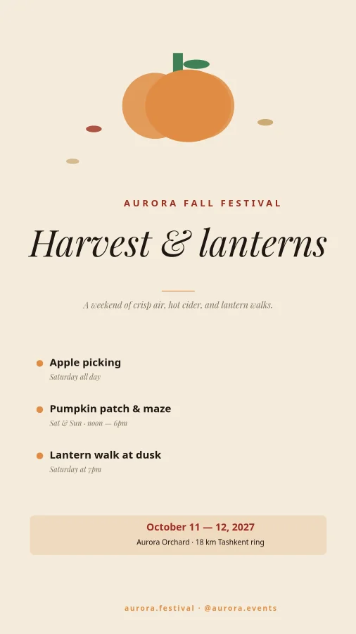 FALL FESTIVAL — Harvest and Lanterns
