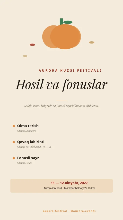 KUZGI FESTIVAL — Hosil va Fonuslar