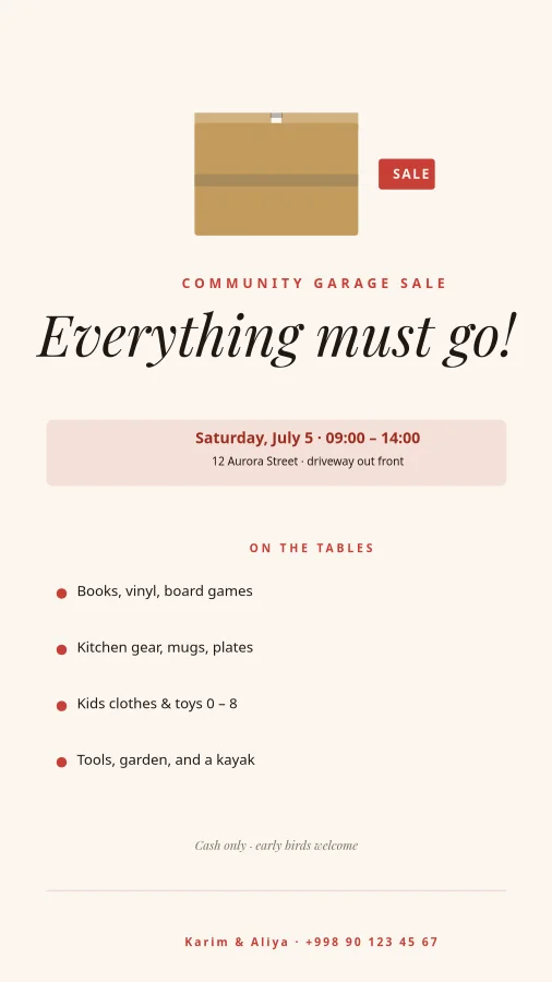 GARAGE SALE — Community