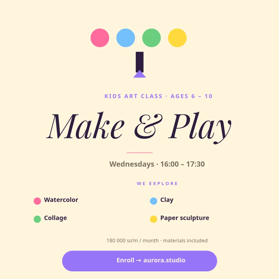 KIDS ART CLASS — Make and Play