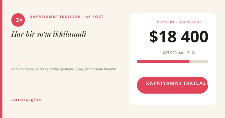 XAYRIYAMNI IKKILASH — Xayriya Qo‘shimchasi