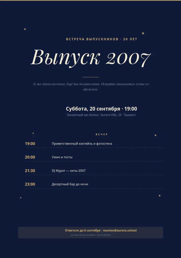 ВСТРЕЧА ВЫПУСКНИКОВ — 20 Лет