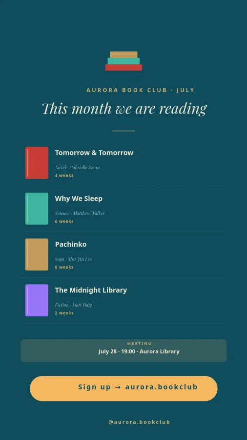 BOOK CLUB — Monthly Picks